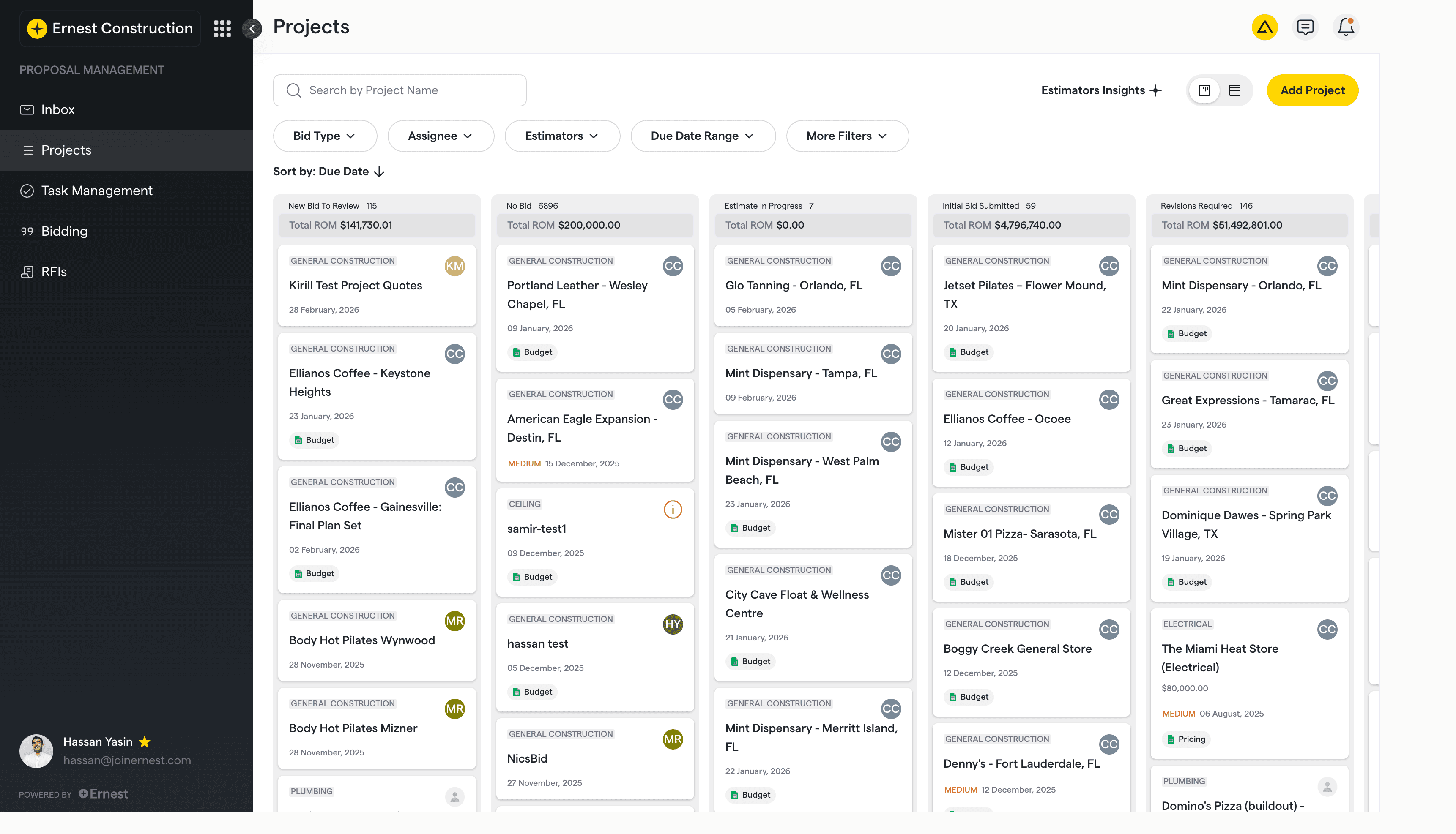 Proposal Management screenshot